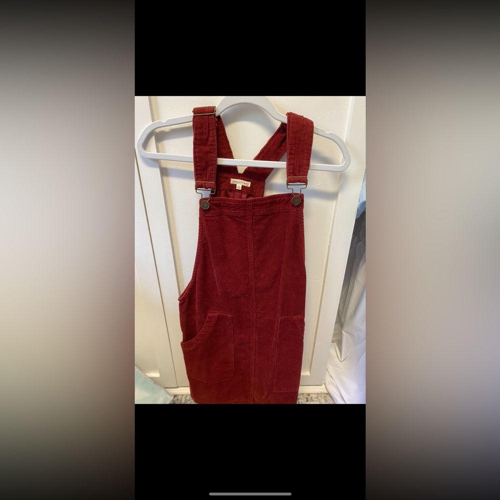 Red over all dress